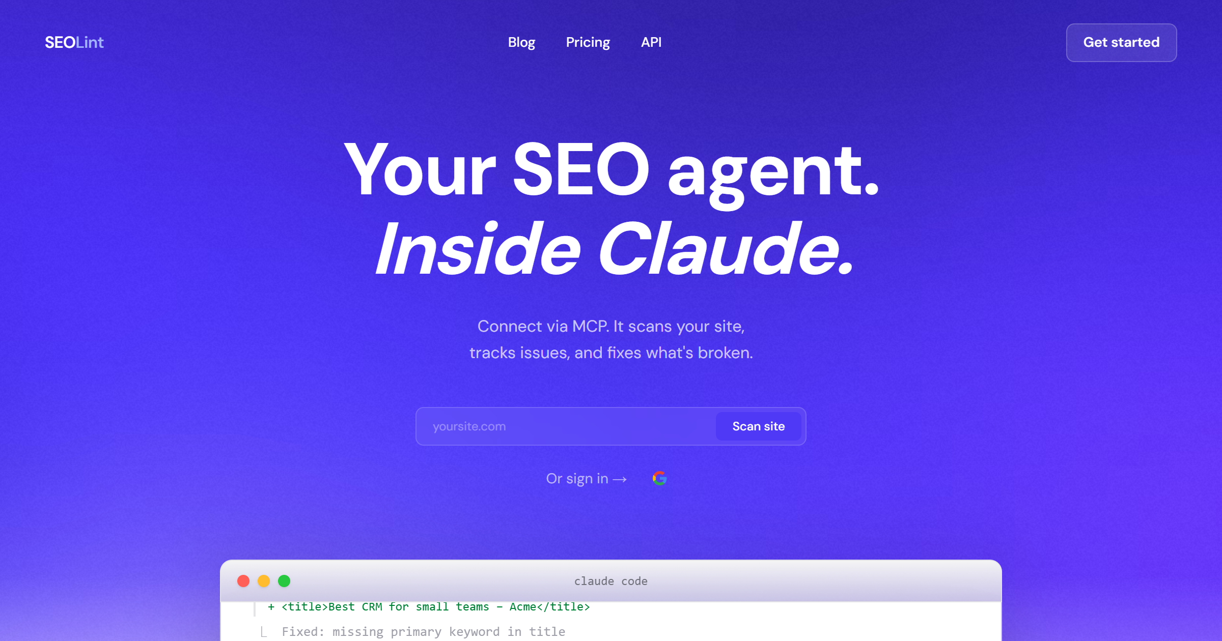 SEOLint — The SEO expert that remembers your sites